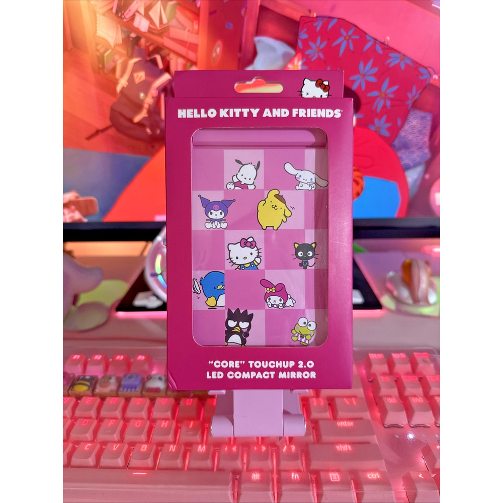 Hello Kitty & Friends Compact LED Mirror Pink Touchup Impressions Vanity Sanrio